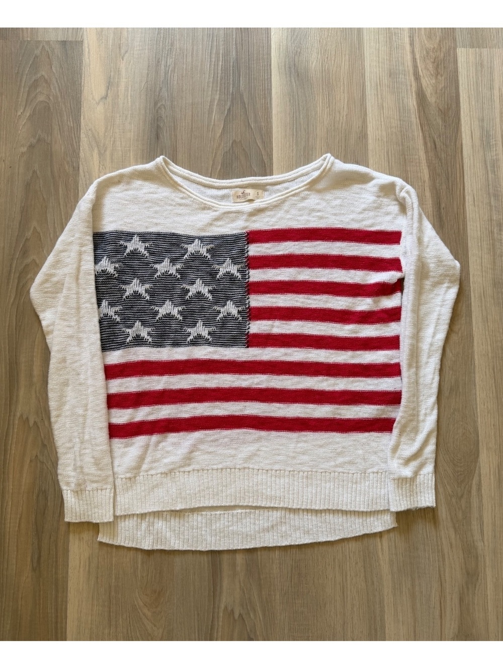 Vintage Y2K Hollister American Flag Logo Knit Longsleeve